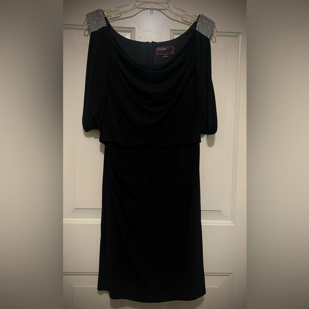 Scarlett Black Cocktail Dress with Rhinestone Embellishments Size 6